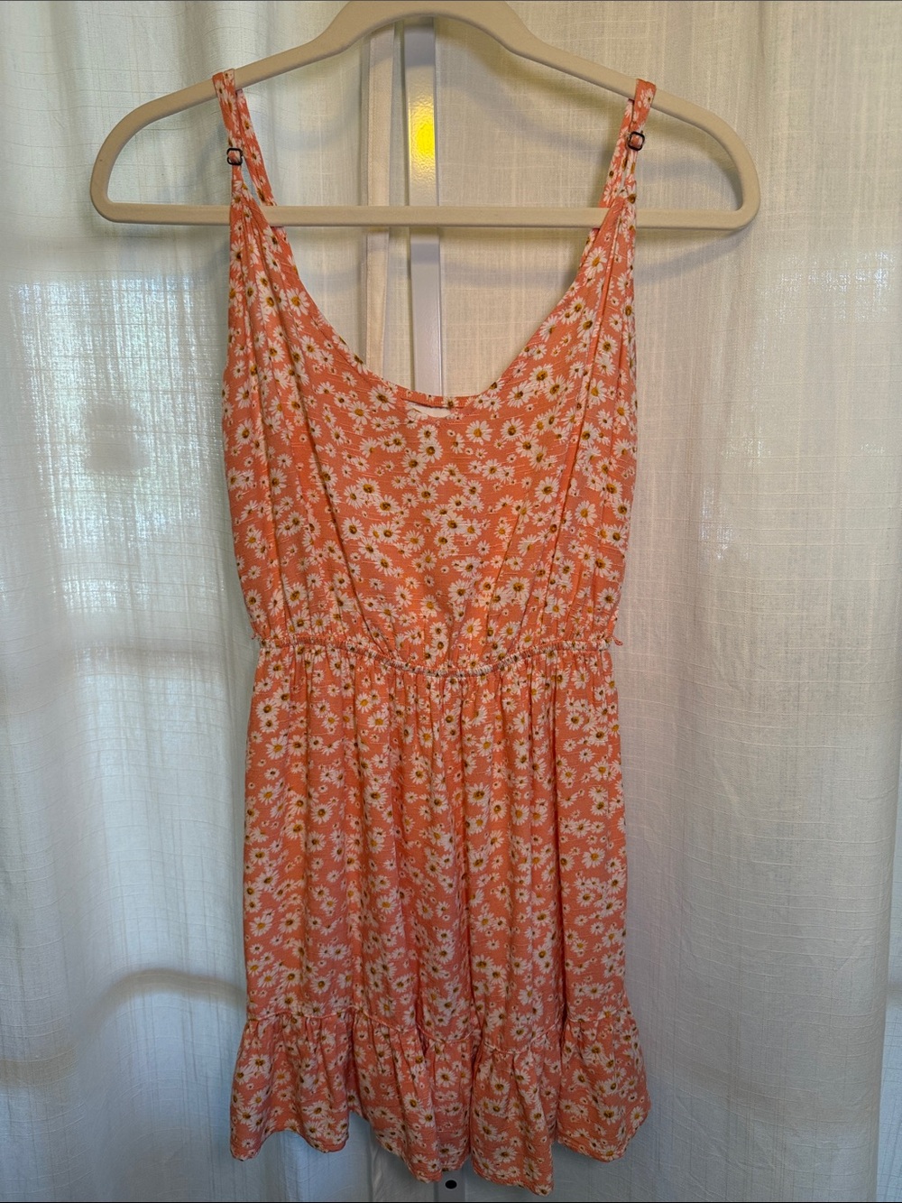 Hurley Coral and White Daisy Print Mini Sundress